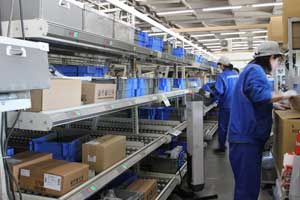 Sorting racks at the VGJ parts depot