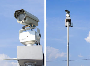 Camera pole upper unit and raised pole