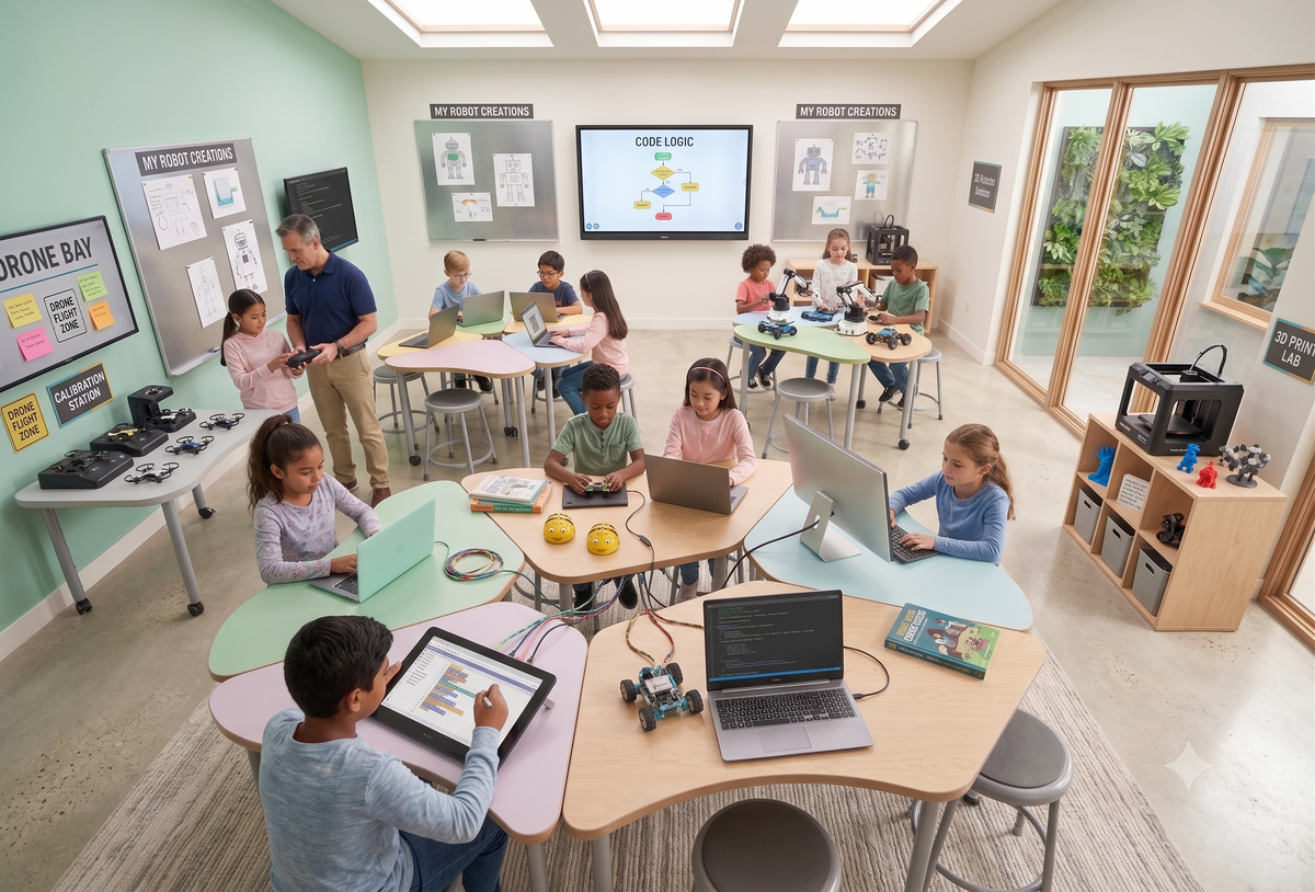 Texas classroom with students using computers