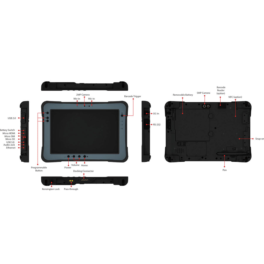 CT-RU101PA 10,1 Zoll vollrobustes Tablet